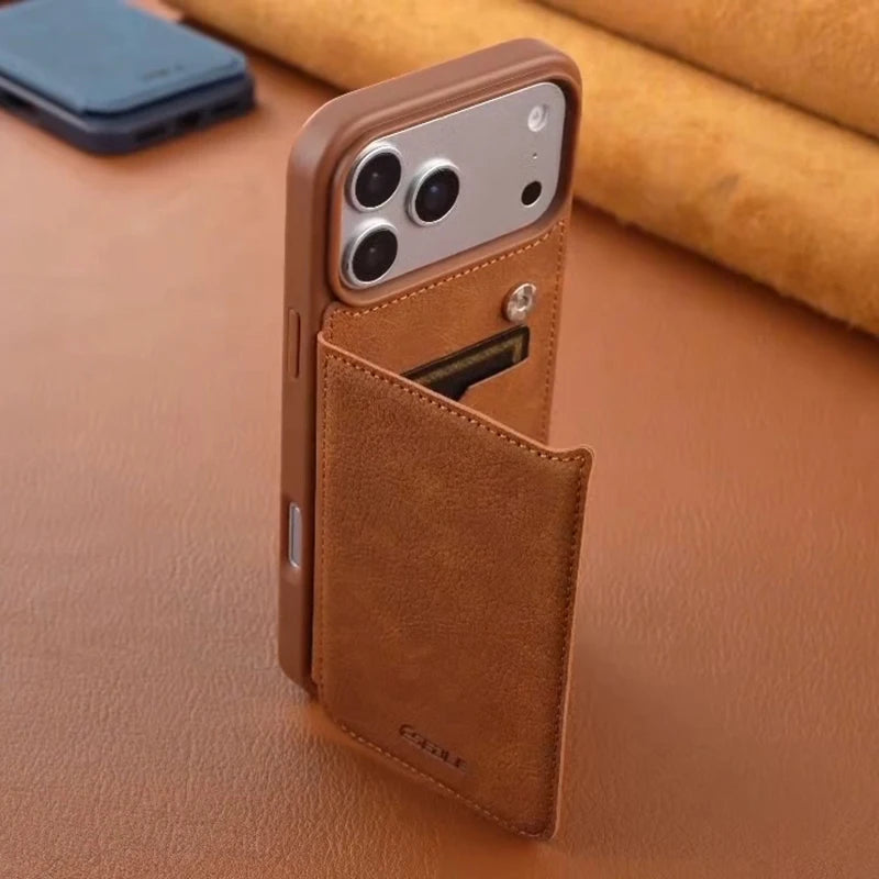 Luxury Leather Wallet Case for iPhone