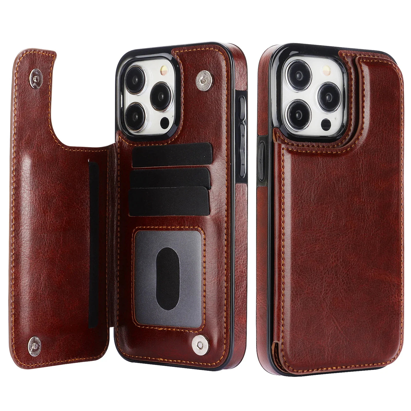 Leather Wallet Case for iPhone