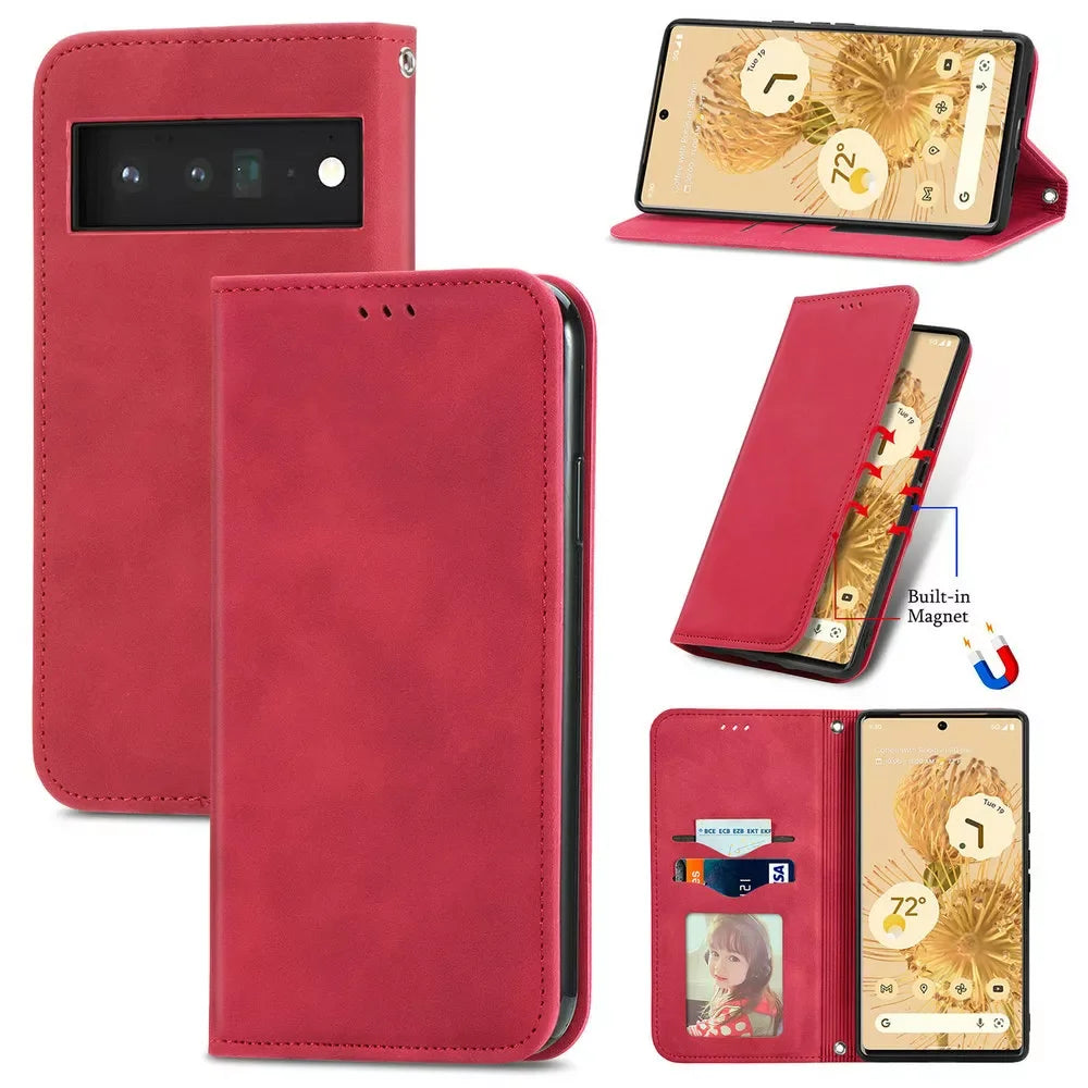 Leather Wallet Case for Google Pixel
