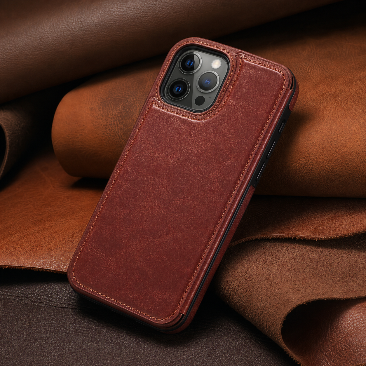 Leather Wallet Case for iPhone
