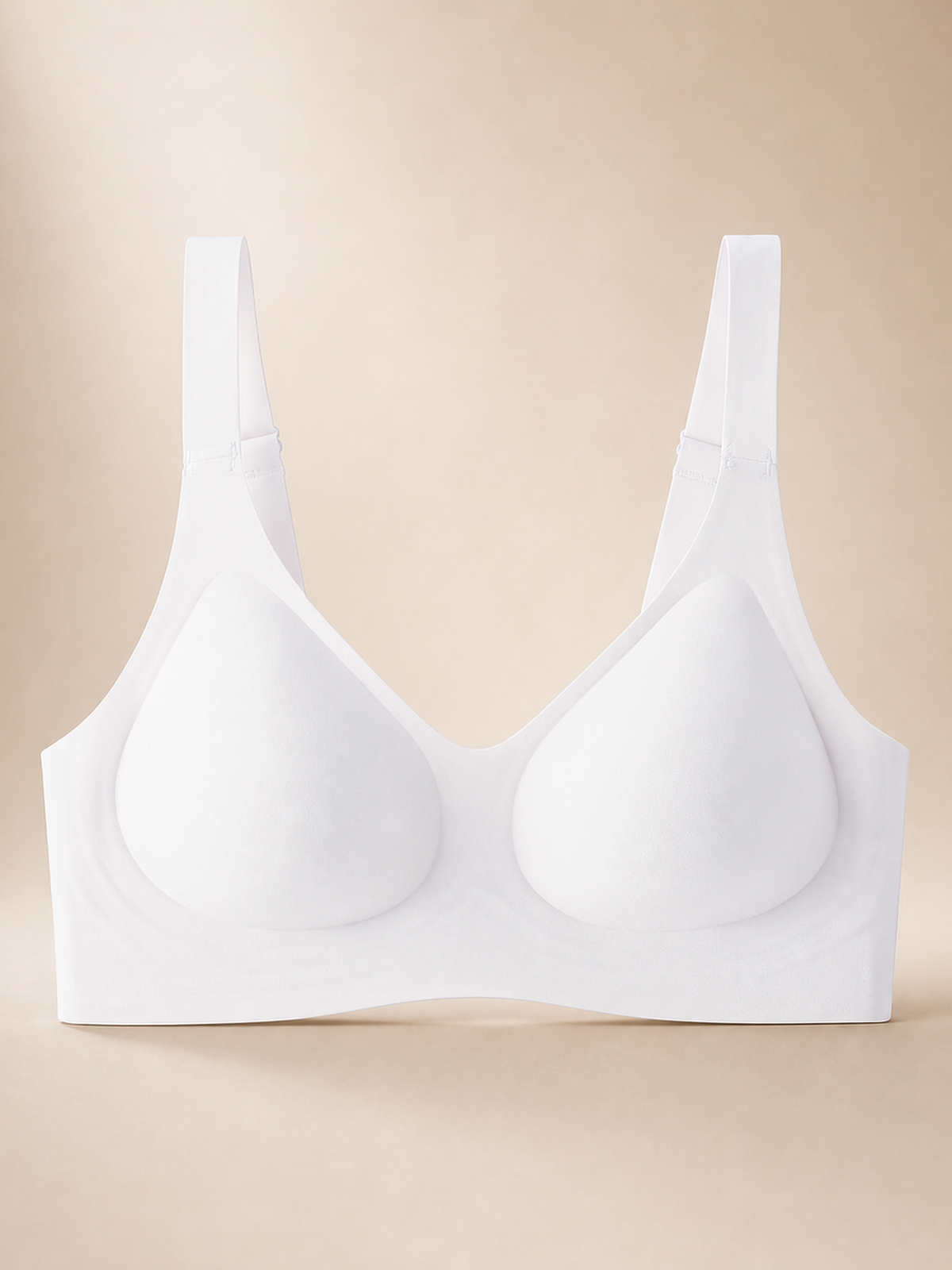 Faveno Jelly Bra in White on a warm ivory studio background